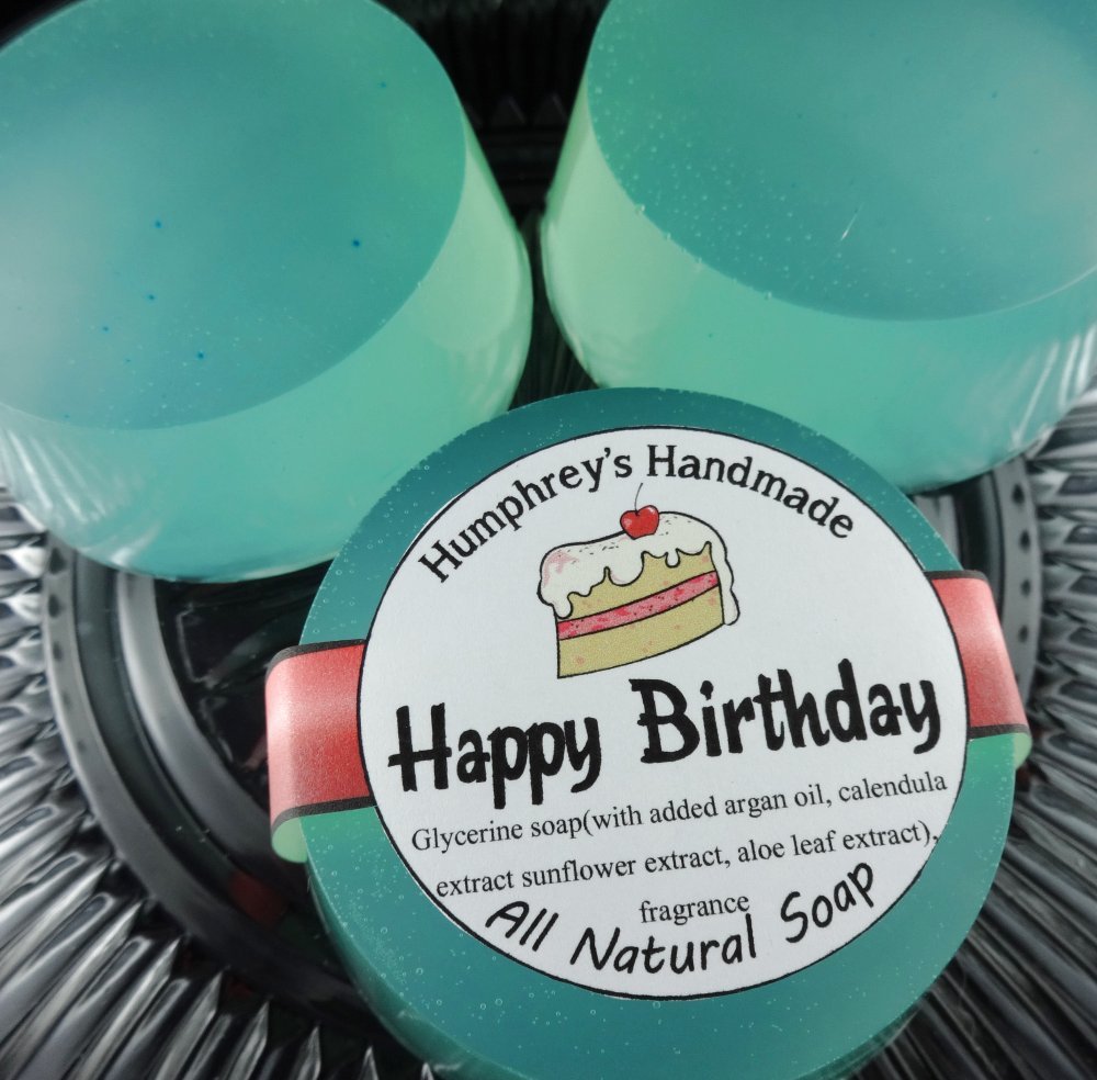 HAPPY BIRTHDAY Women’s Shave & Shampoo Soap Bar Argan Oil Cake Scented Gift