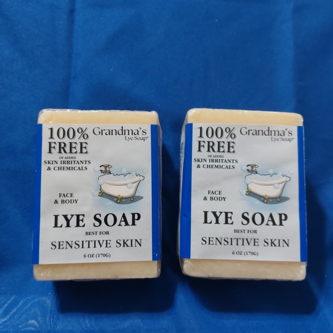 Grandma’s Pure & Natural Lye Soap 6oz No Fragrance Bar Soap (QTY 2 pack)