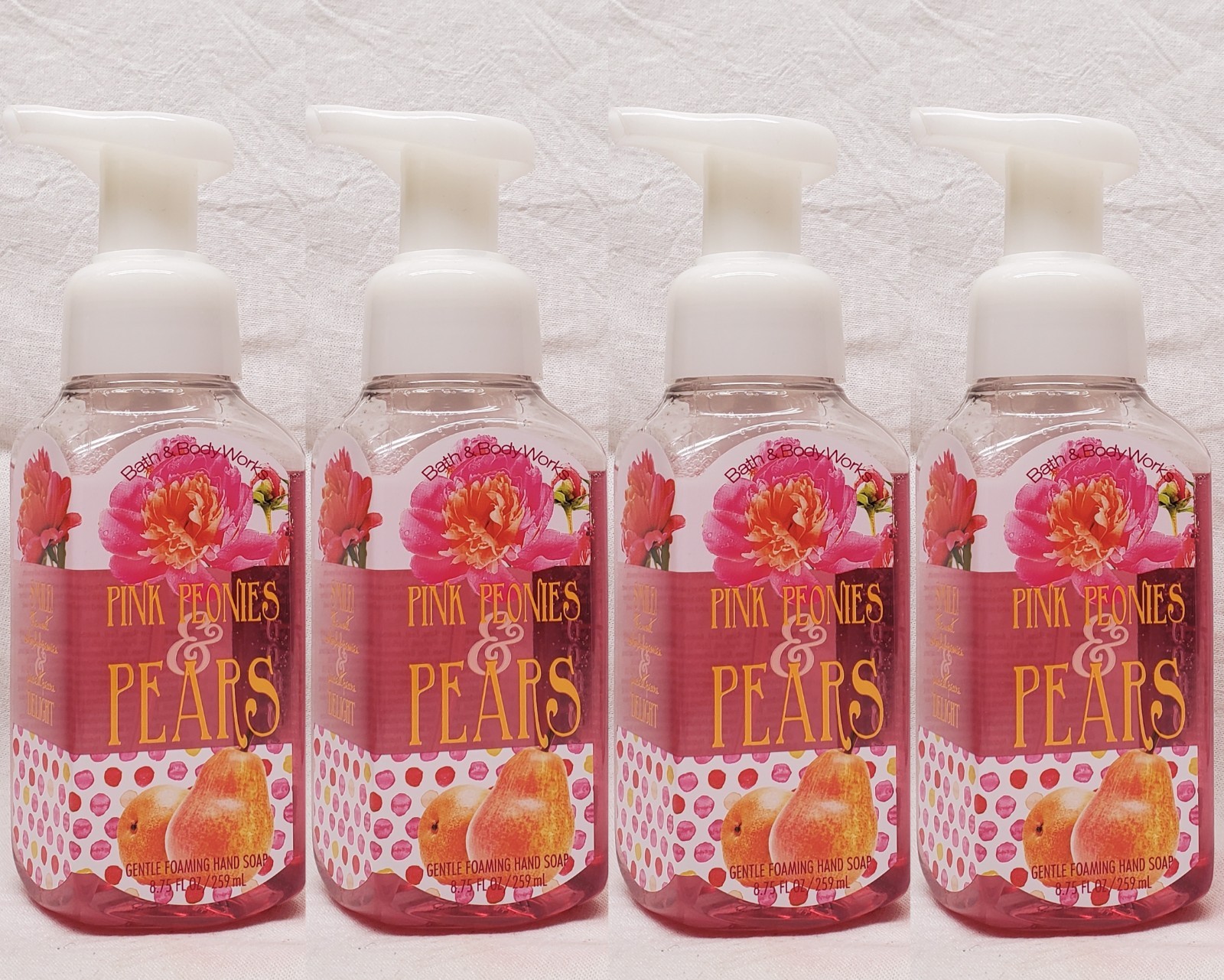 4 Bath & Body Works PINK PEONIES & PEARS Foaming Hand Soap