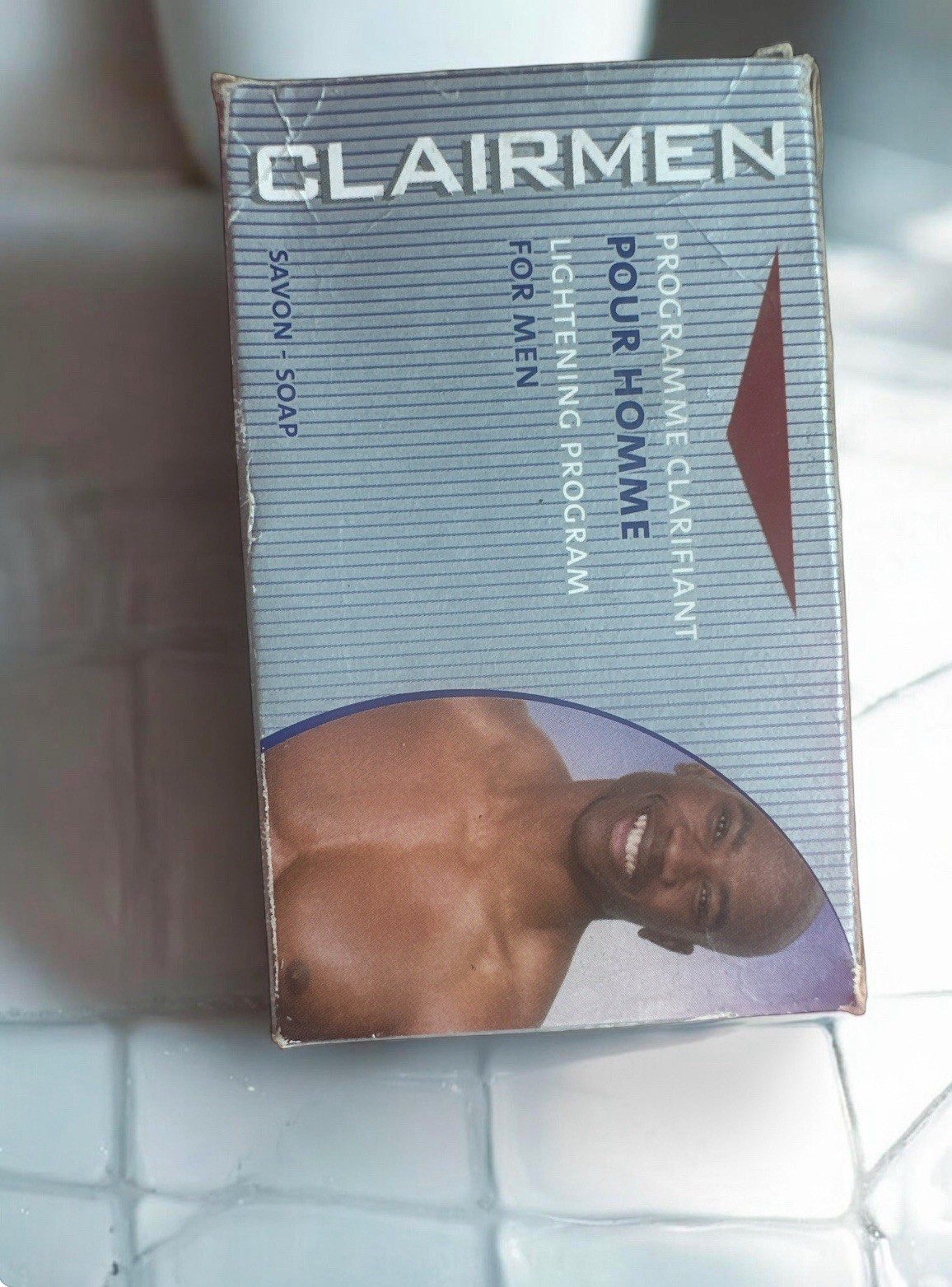 CLAIRMEN Lightening Soap Bar for Men, White Rectangular Body Soap
