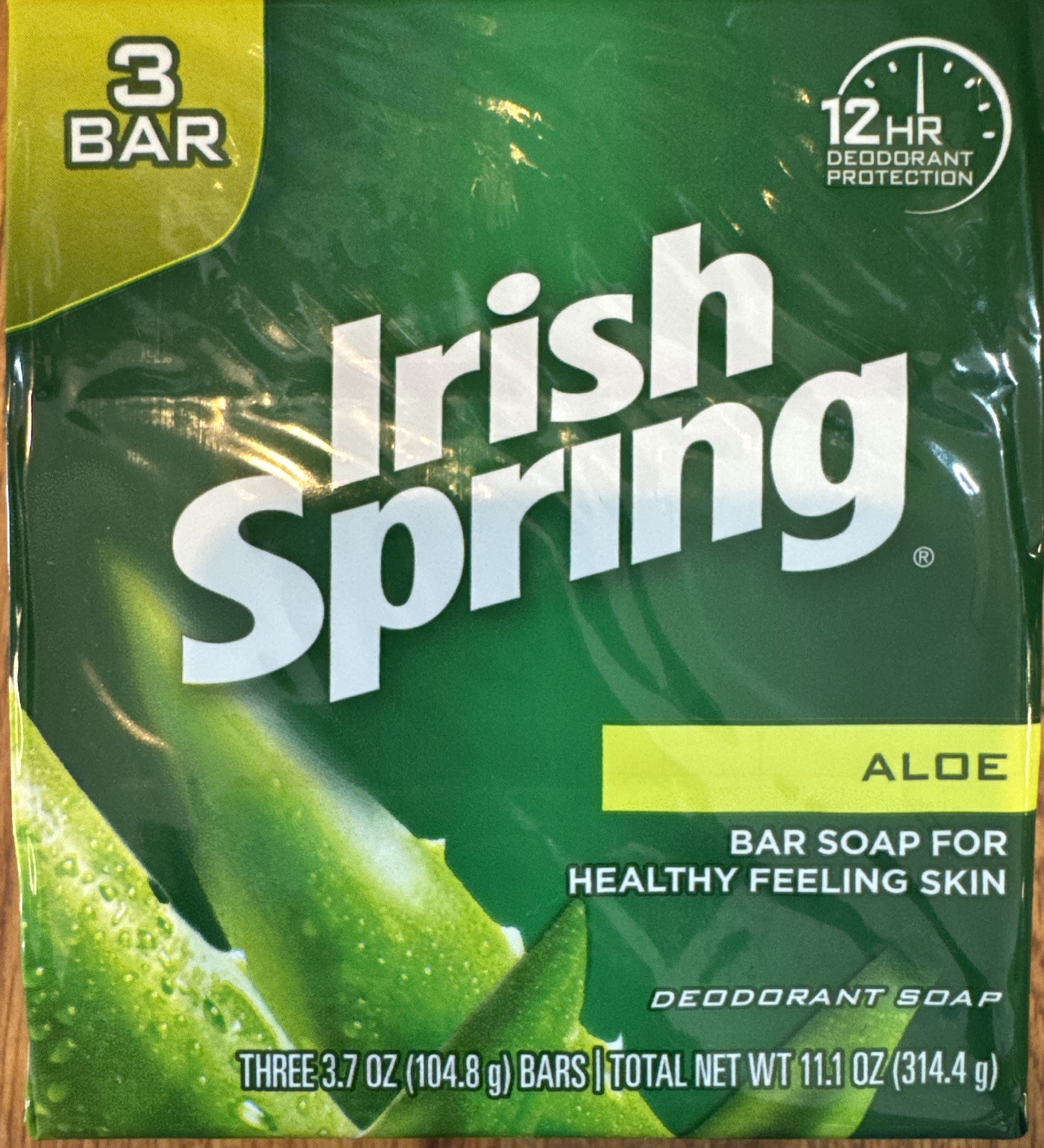 Irish Spring Deodorant ALOE Bar Soap – 3 Pack! ORIGINAL ALOE! 3.7 Oz Each