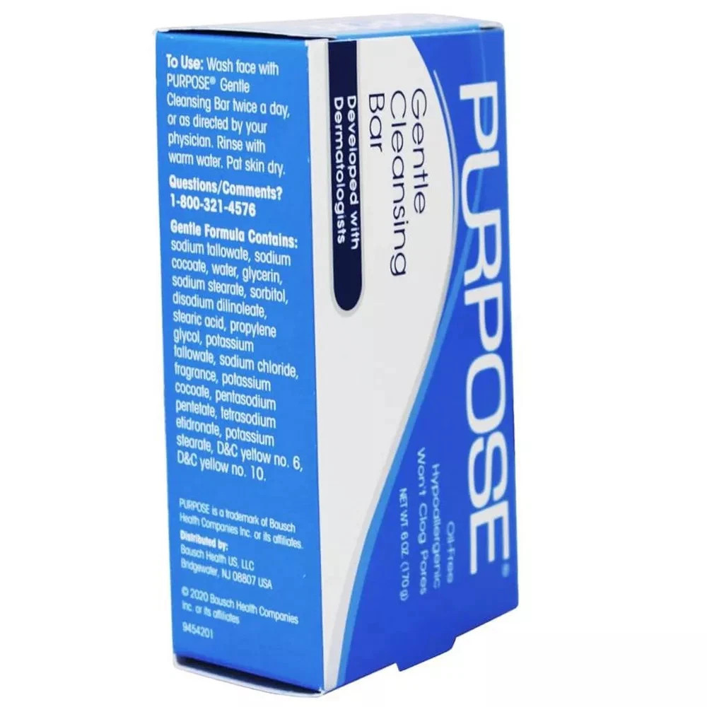 Purpose Gentle Cleansing Face Bar Soap Hypoallergenic Sensitive Skin 6 oz 9PK