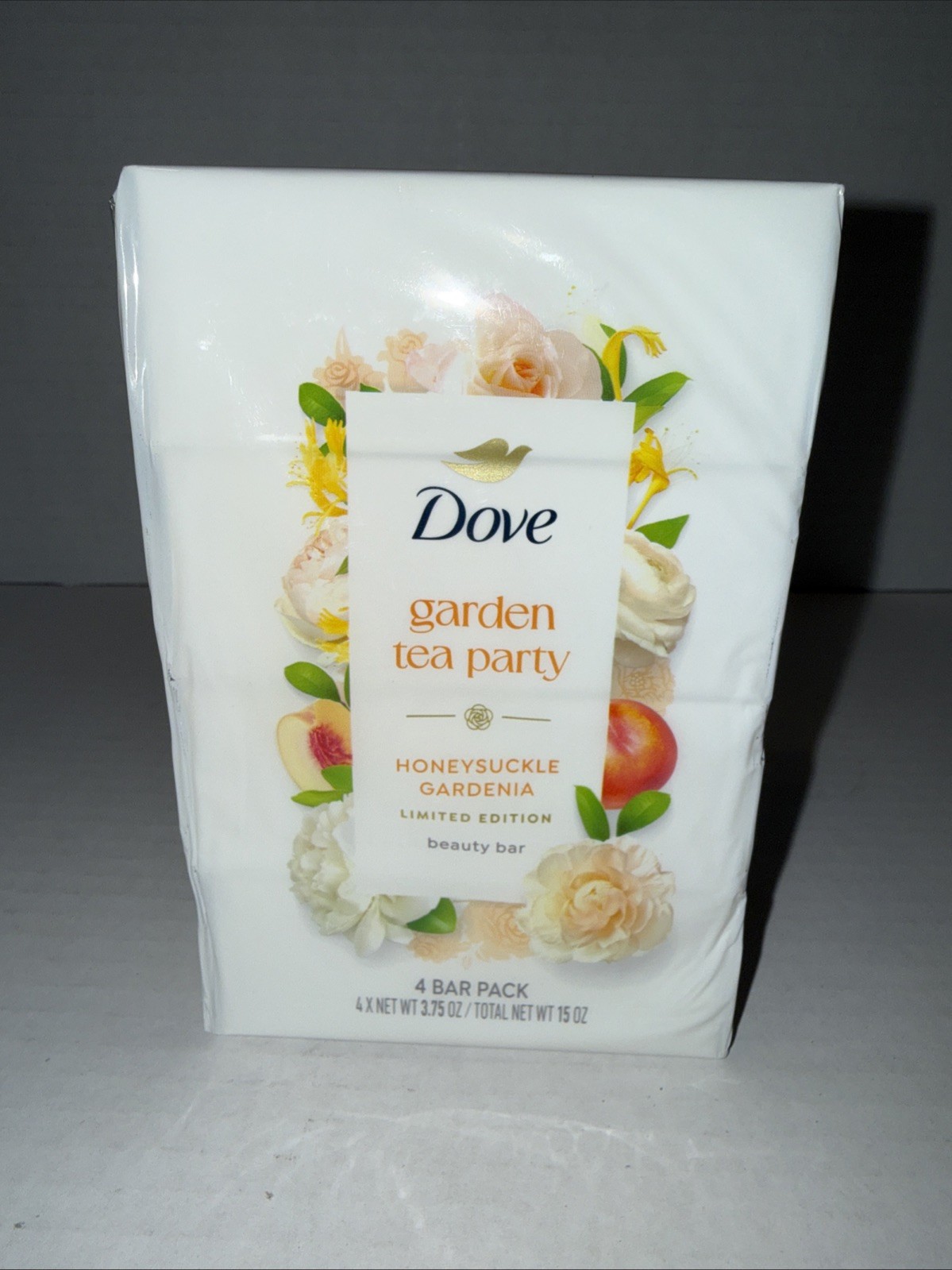 Dove Garden Tea Party Bar Soap Honeysuckle Gardenia 4 Bar Pack – **NEW**