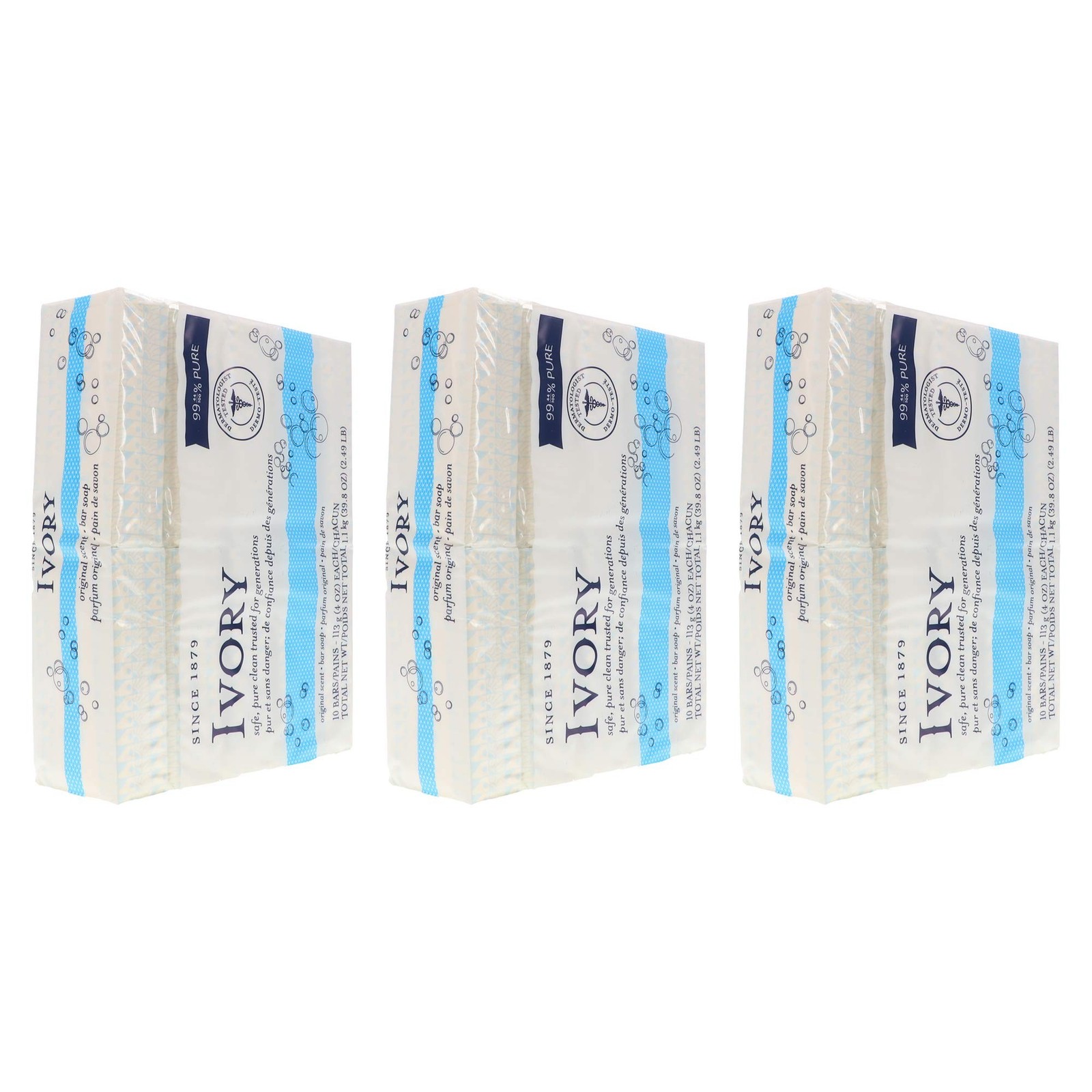 Ivory Soap, Original 4 oz Bars 10 ea (Pack of 3) 4 Ounce (Pack of 30)
