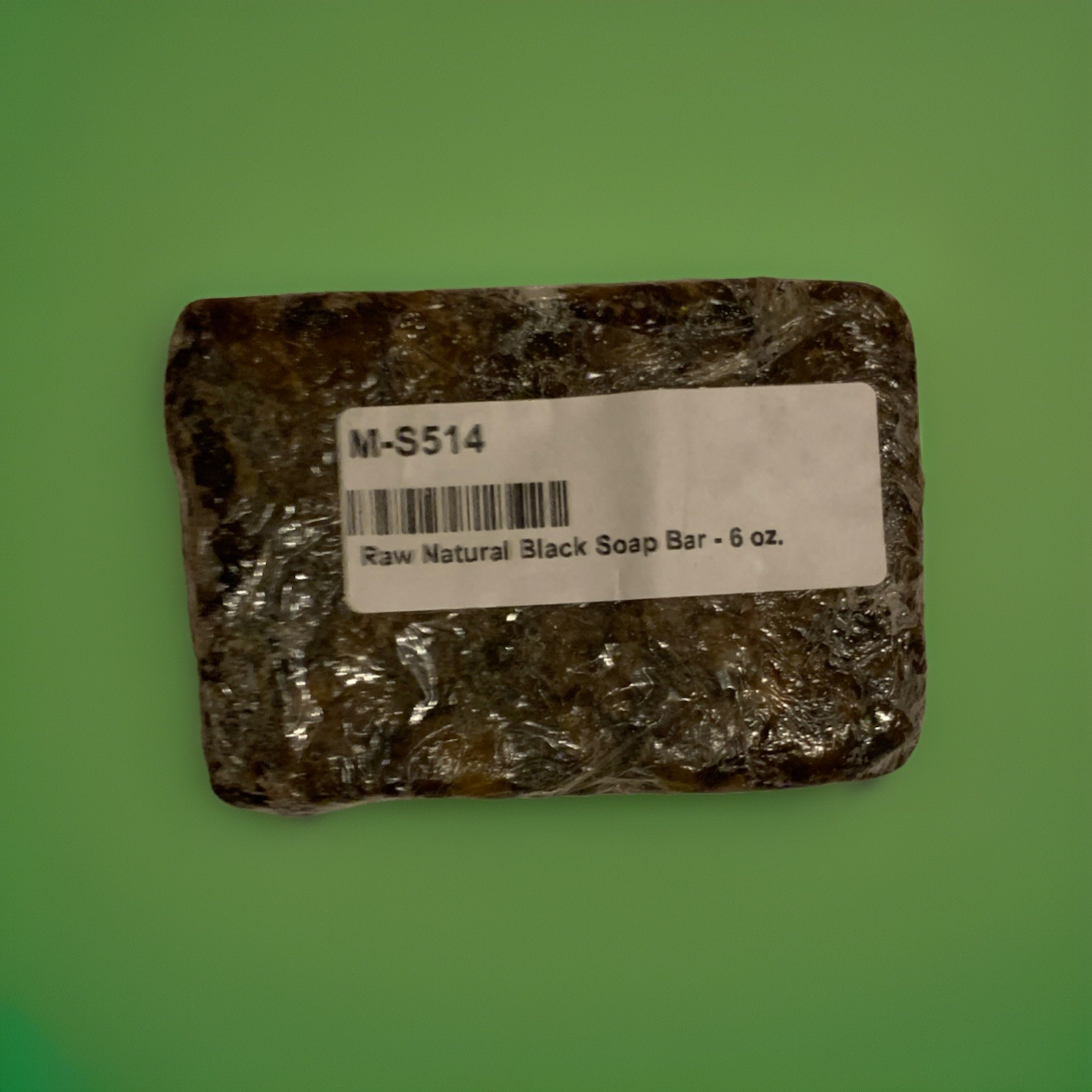 Raw African Black Soap Bar with Wintergreen & Sweet Almond Oil (6 oz.)