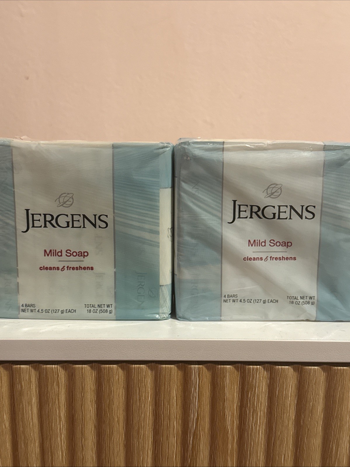 Jergens Mild Soap Cleans And Freshens. Pack Of 2, 8 Bars Total 4.5 Oz Each