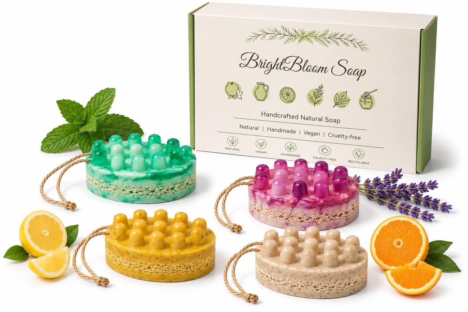 Natural Loofah Soap Bar – Handcrafted Exfoliating Natural Soap With Loofah