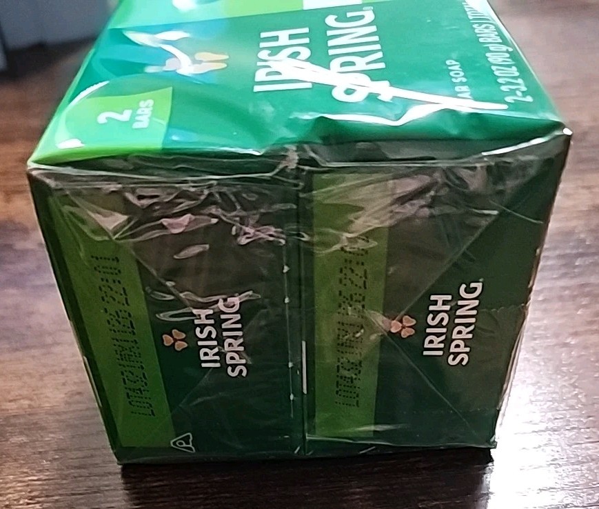 Irish Spring Classic Original Clean Bar Soap 1 Pack With 2 Bars 3.2 Oz Each