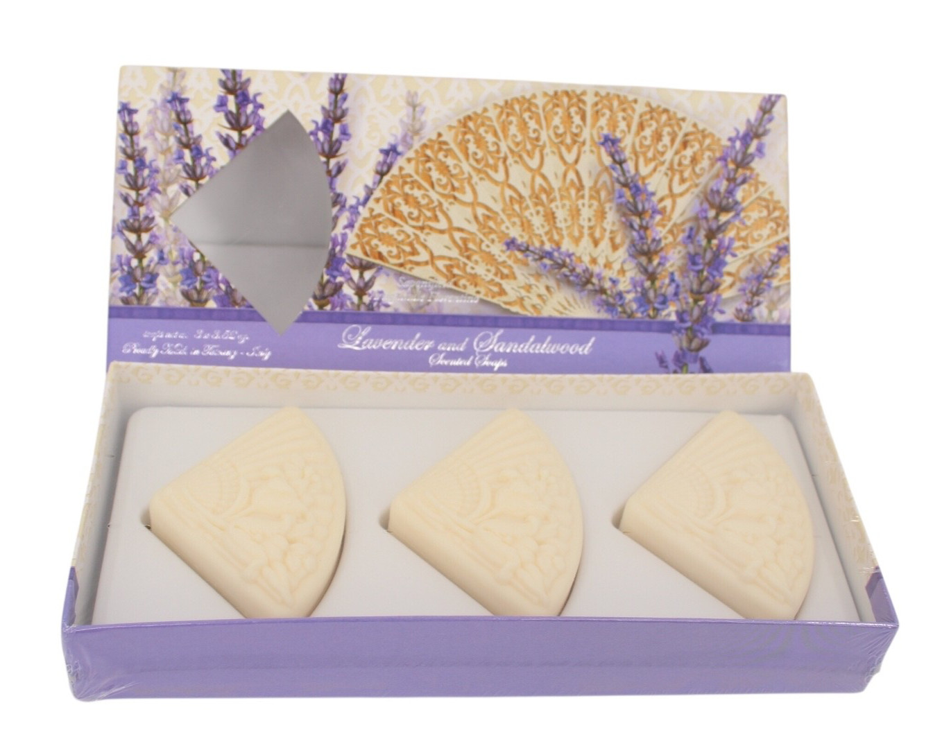 Saponificio Artigianale Fiorentino Luxury Soaps 3 Pack Lavender Sandalwood NEW