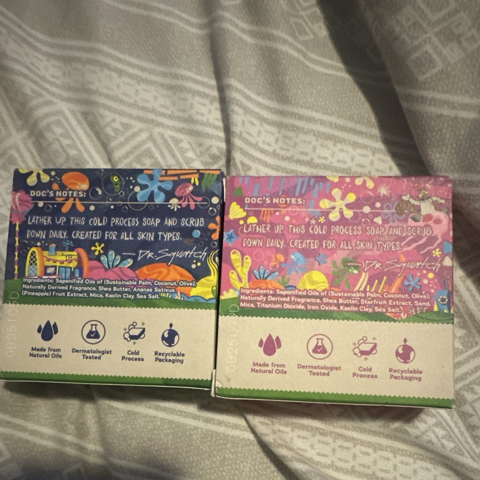 Dr Squatch Limited Edition SPONGEBOB SQUAREPANTS & PATRICK Natural Soap Bars 2pc