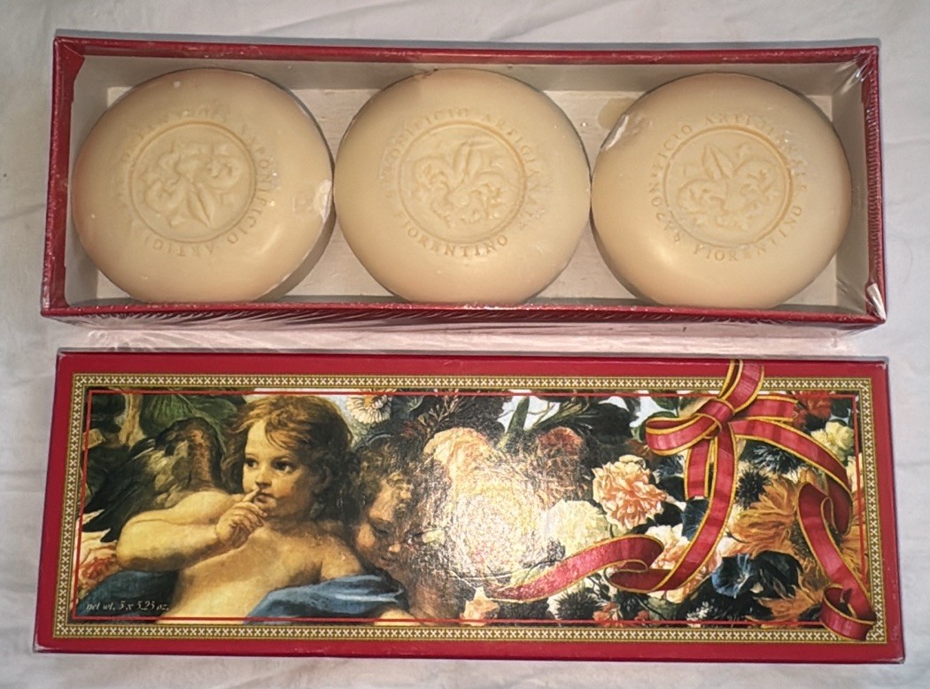 Vintage Saponificio Artigianale Fiorentino Soap Gift Set 3 Bars Made in Italy