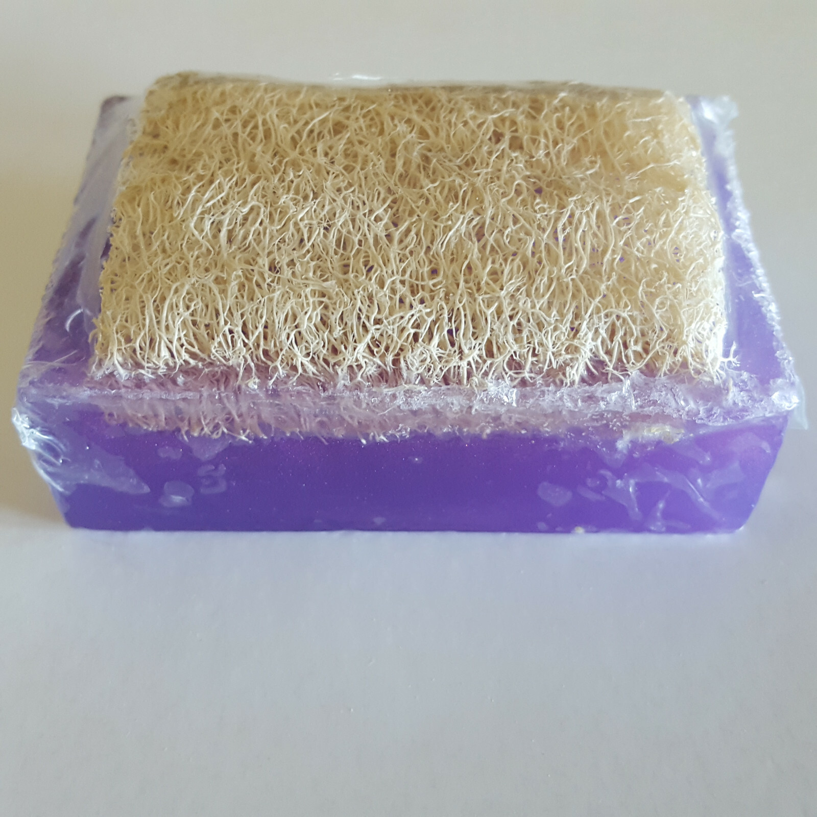 Handmade Luffa Embedded Soap 2 Bars LAVENDER Moisturizing Loofah Loofa Lufa Soft