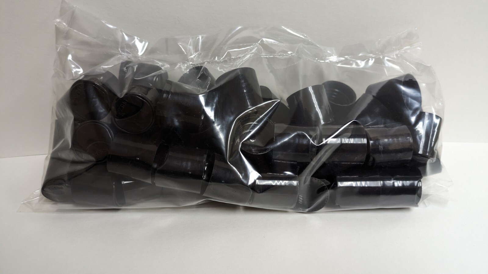 (50) 24/410 Black Disc Top Caps Press Dispensing Smooth Top 24-410 24mm 50 caps