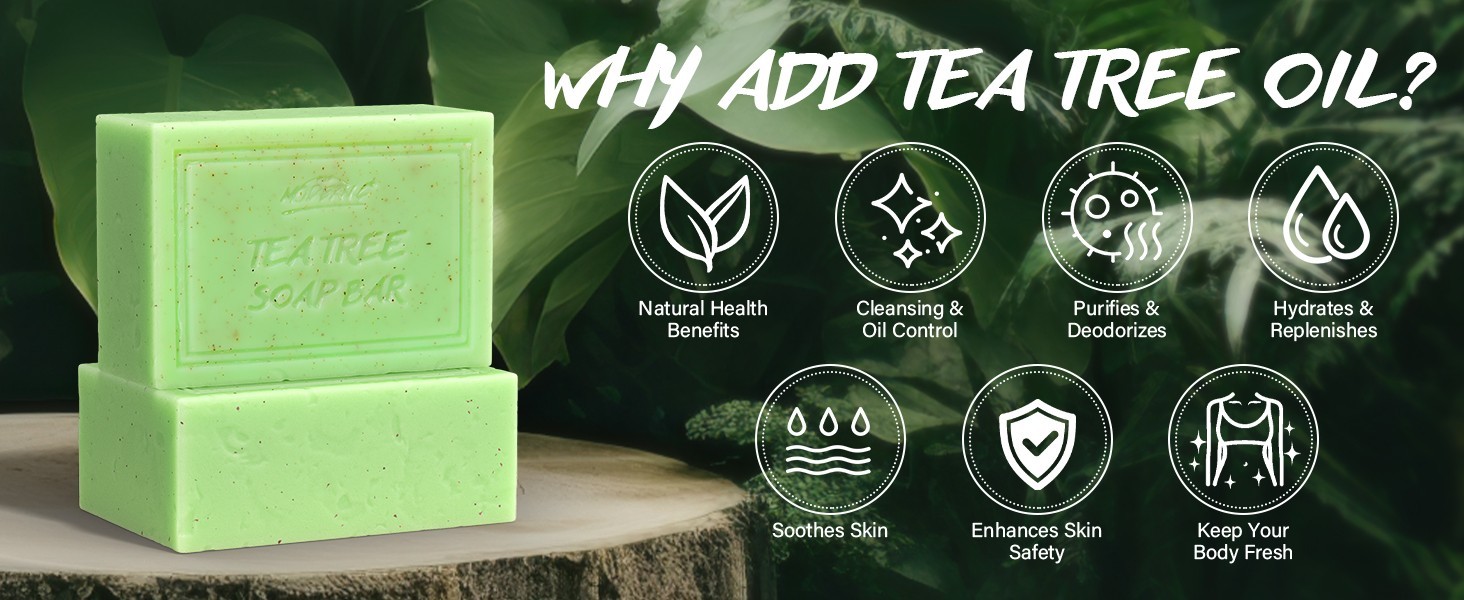 Tea Tree Relief Soap Bar Natural Deep Cleansing Herbal Soap Body & Feet – 3.5oz