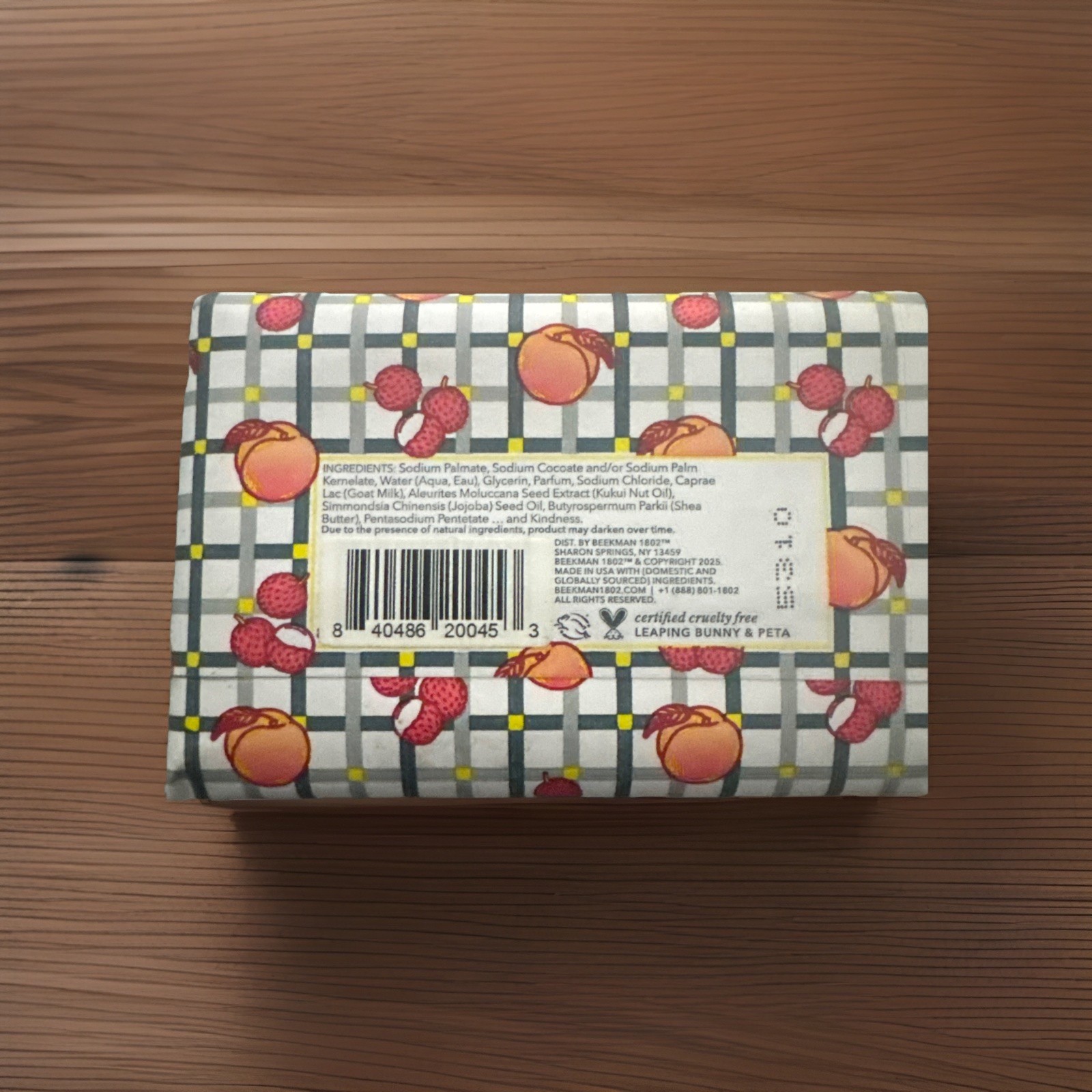 BEEKMAN 1802 Juicy Peachy Lychee Goat Milk Soap 9 oz. Bar (NEW & SEALED)