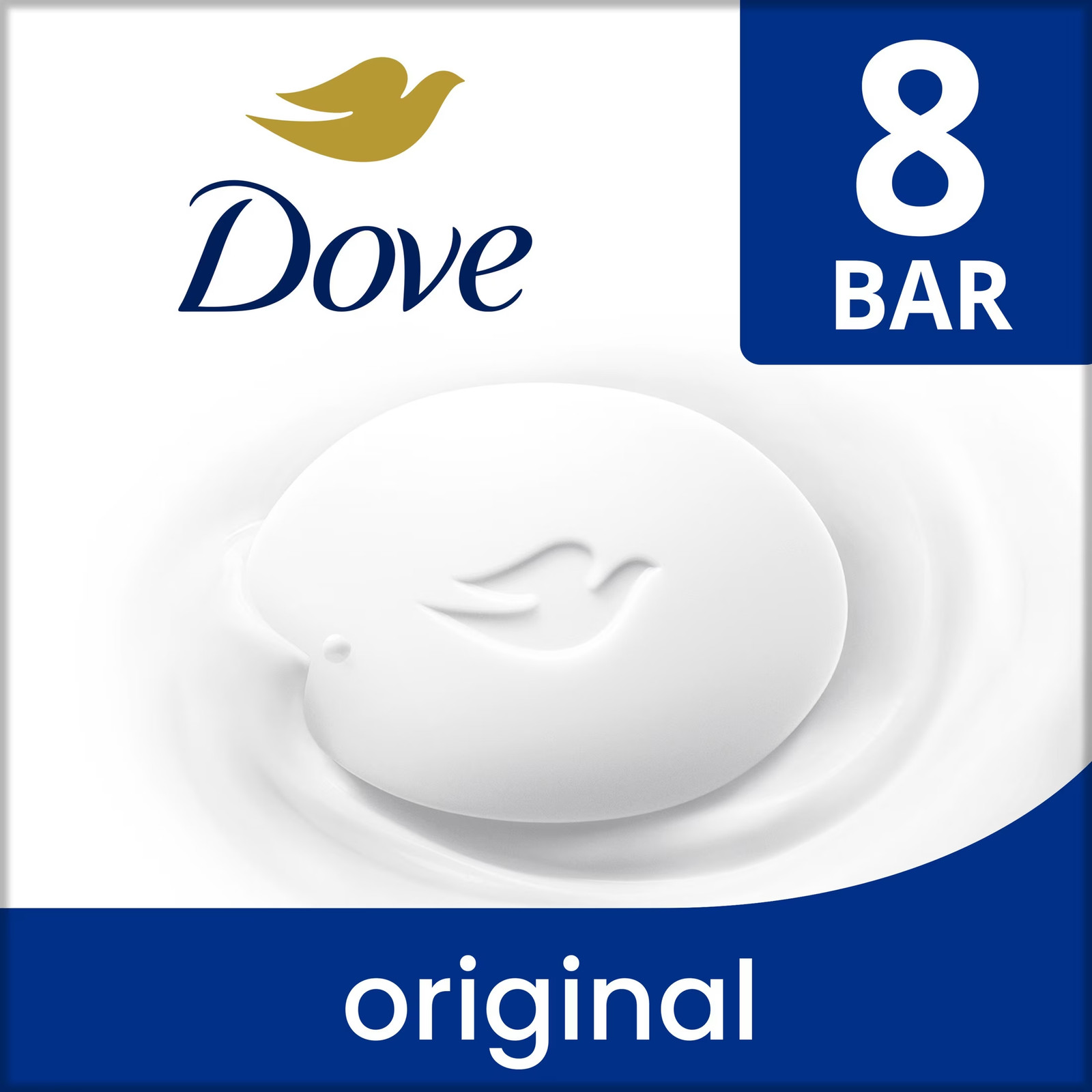 Original Deep Moisturizing Beauty Bar Soap, Unscented, 3.75 Oz (8 Bars)