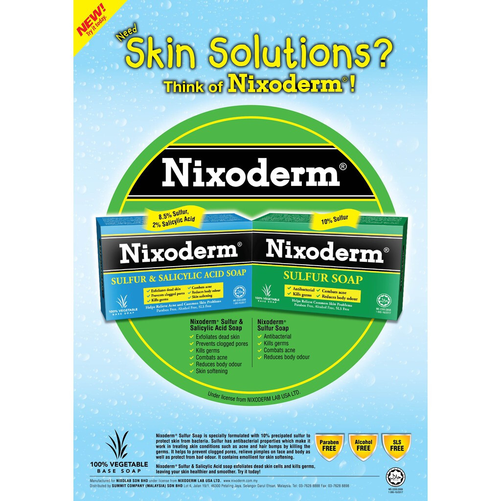 Nixoderm Sulfur Soap Helps Relief Common Skin Problems – 1 x 100g
