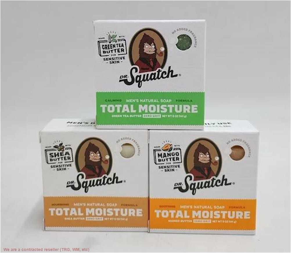 LOT OF 3 DR. SQUATCH Men’s All Natural Bar Soap – GREEN TEA, MANGO, SHEA BUTTER