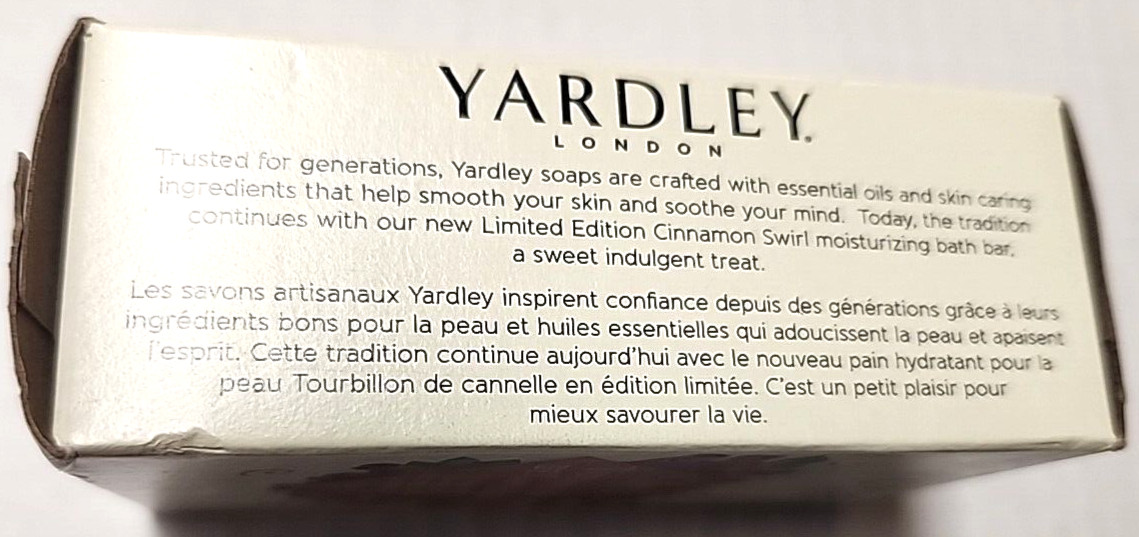 Yardley 1 Cinnamon Swirl With Cinnamon Leaf & Clove Bud Oils Limited Edition 4.0