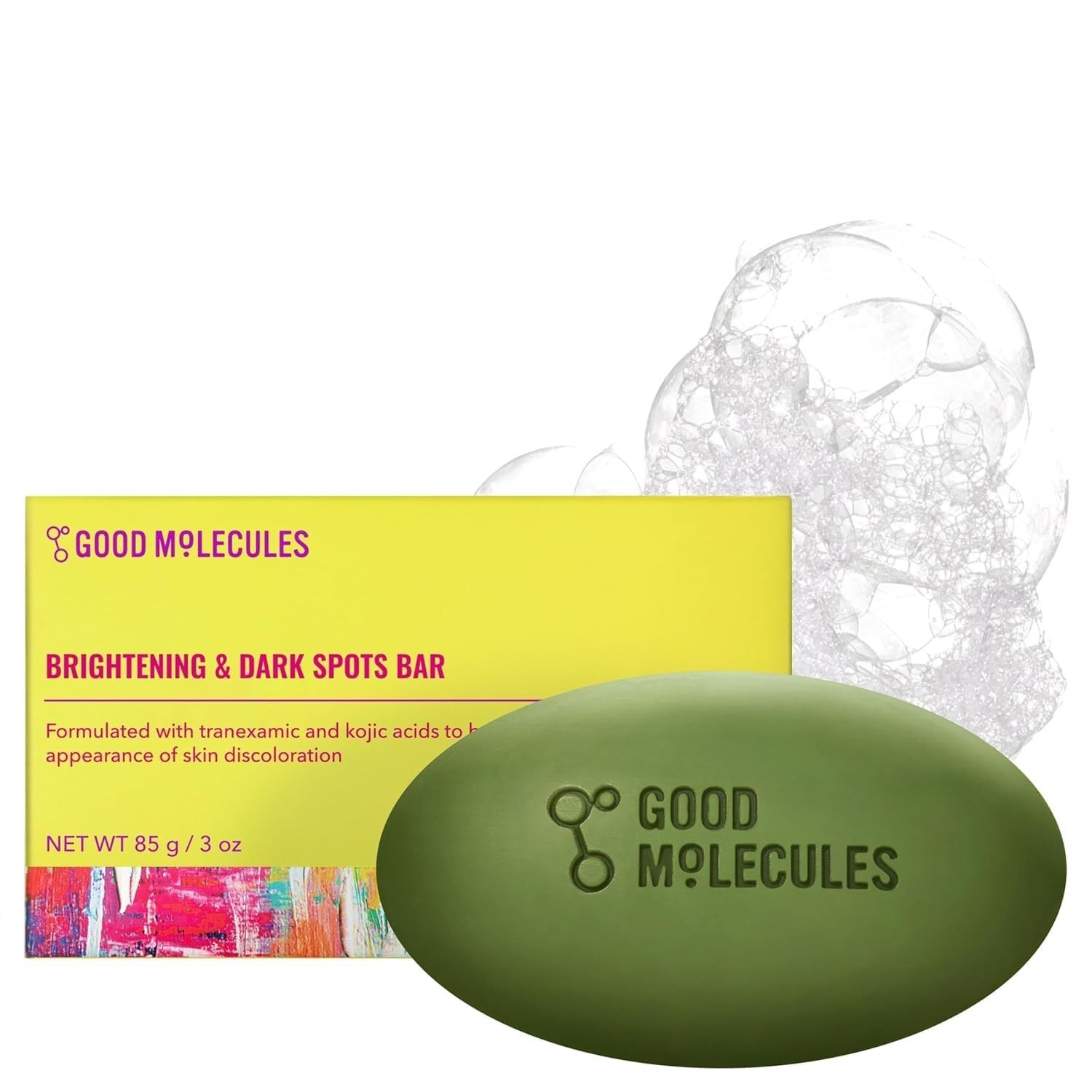 Good Molecules Brightening & Dark Spots Bar – Soap Free Face and Body Bar –