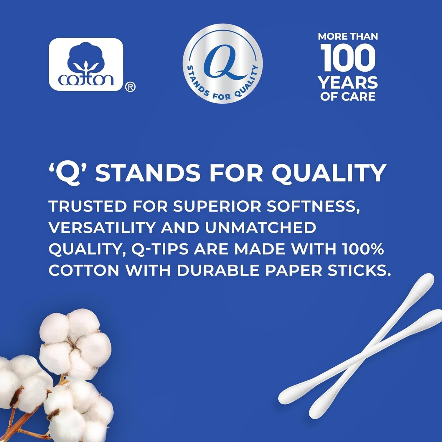 Q-tips Cotton Swabs 750ct 100% Pure Cotton Hygiene & Beauty Care