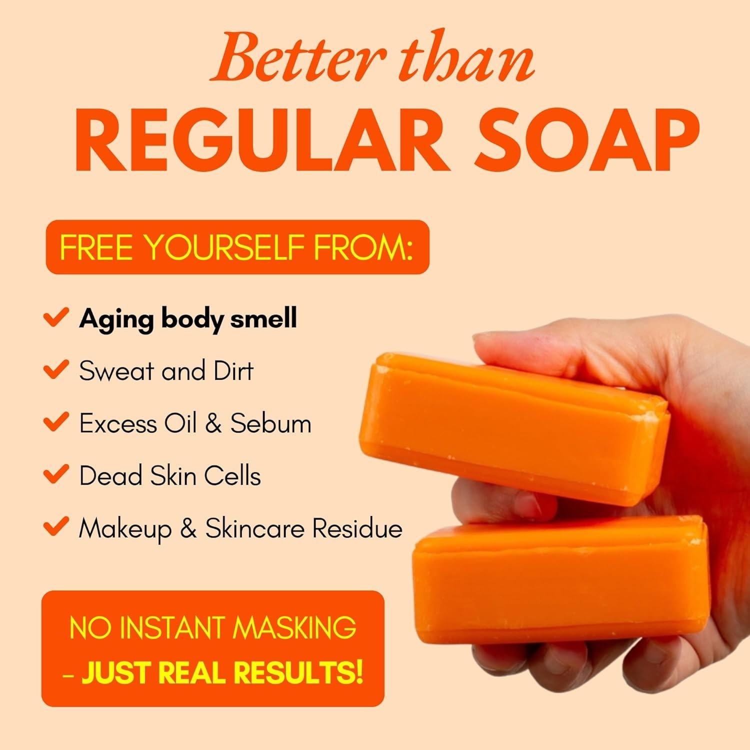 Persimmon Soap Pack 3 For Old People Smell, Odor Control – Japanese Deodorant…