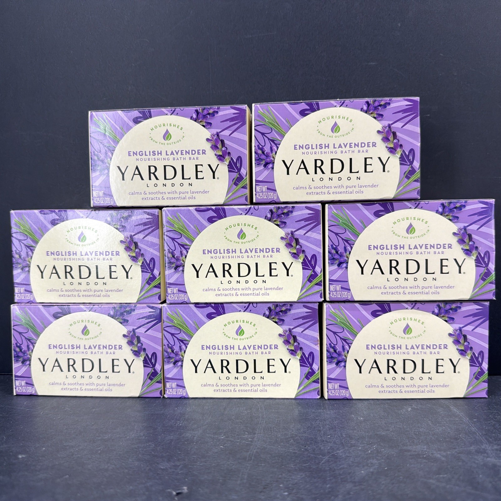 Yardley London English Lavender Bath Soap Bars 4.25 Oz Lot of 8 New Sealed