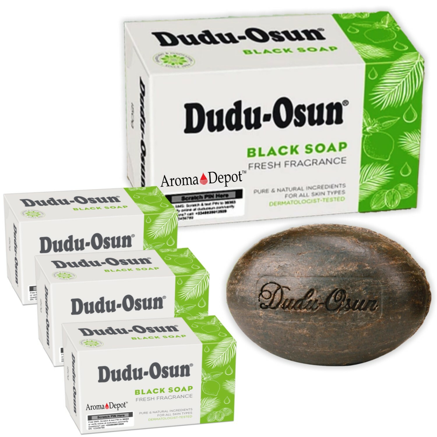 Dudu Osun Raw African Black Soap Natural Anti-Acne Fungus Eczema Psoriasis