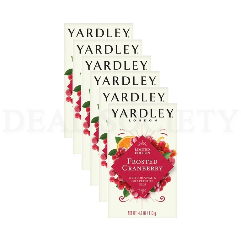 Yardley London Limited Edition Frosted Cranberry Moisturizing Bar 4oz Lot of 6