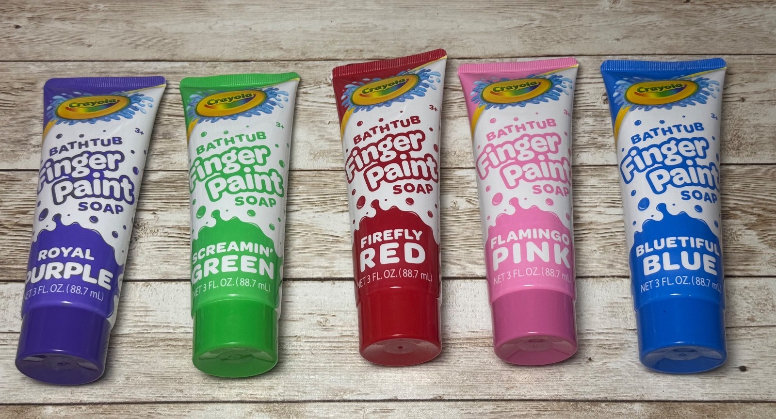 Crayola Bathtub Finger Paint Soap 5 Color Bundle, 3oz Each