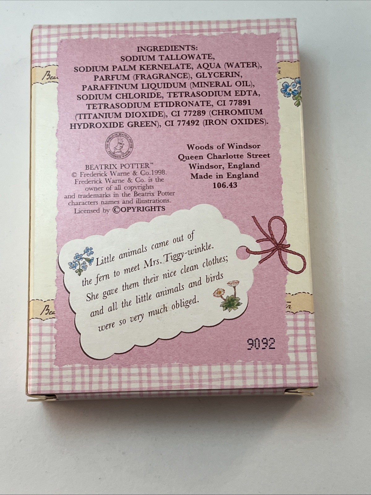 Woods of Windsor Beatrix Potter Novelty Soaps Tiggy-Winkle Peter Rabbit SET-4