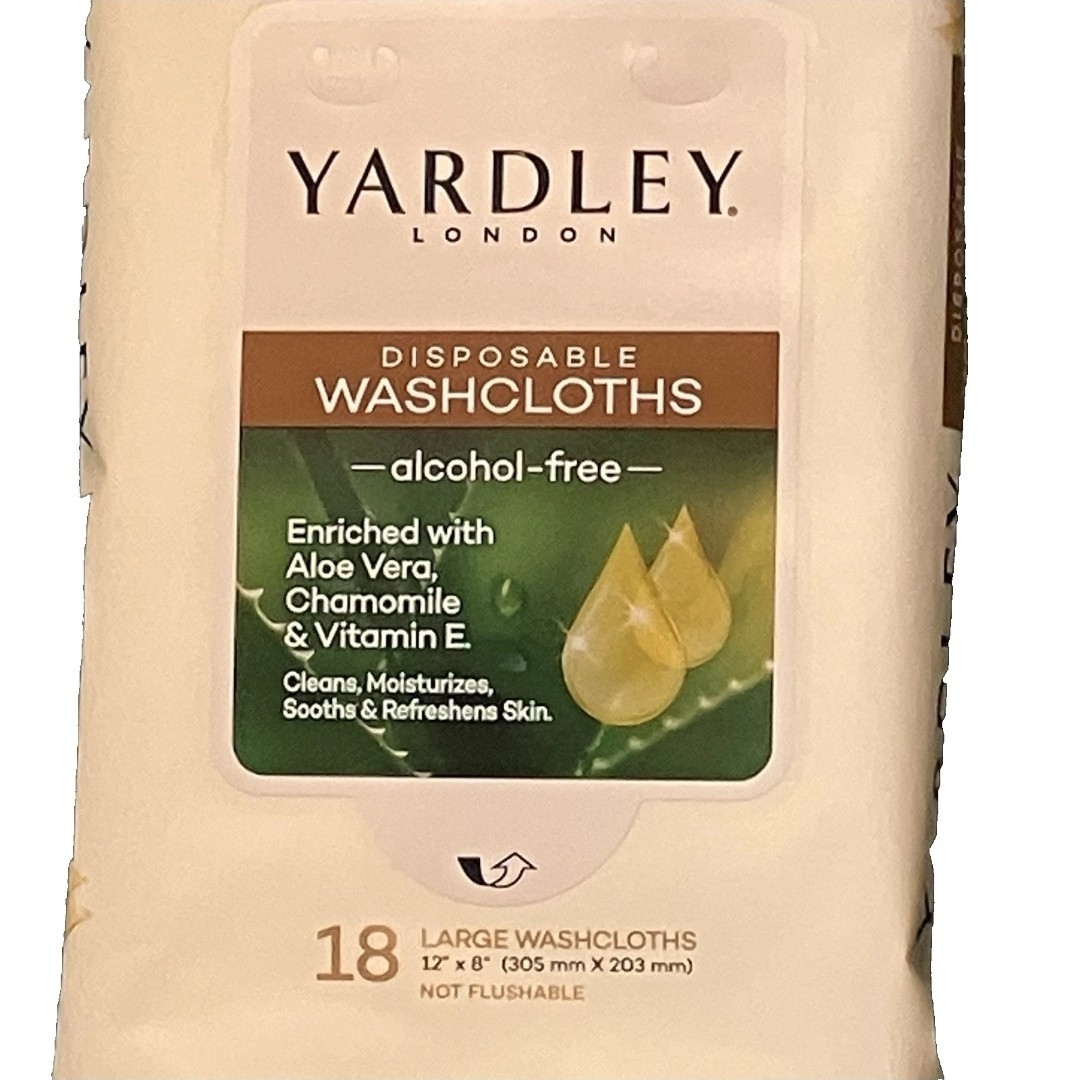 (3) 12X8 Yardley London BODY WIPES 18ct. Disposable Washcloths LARGE 12″x8″