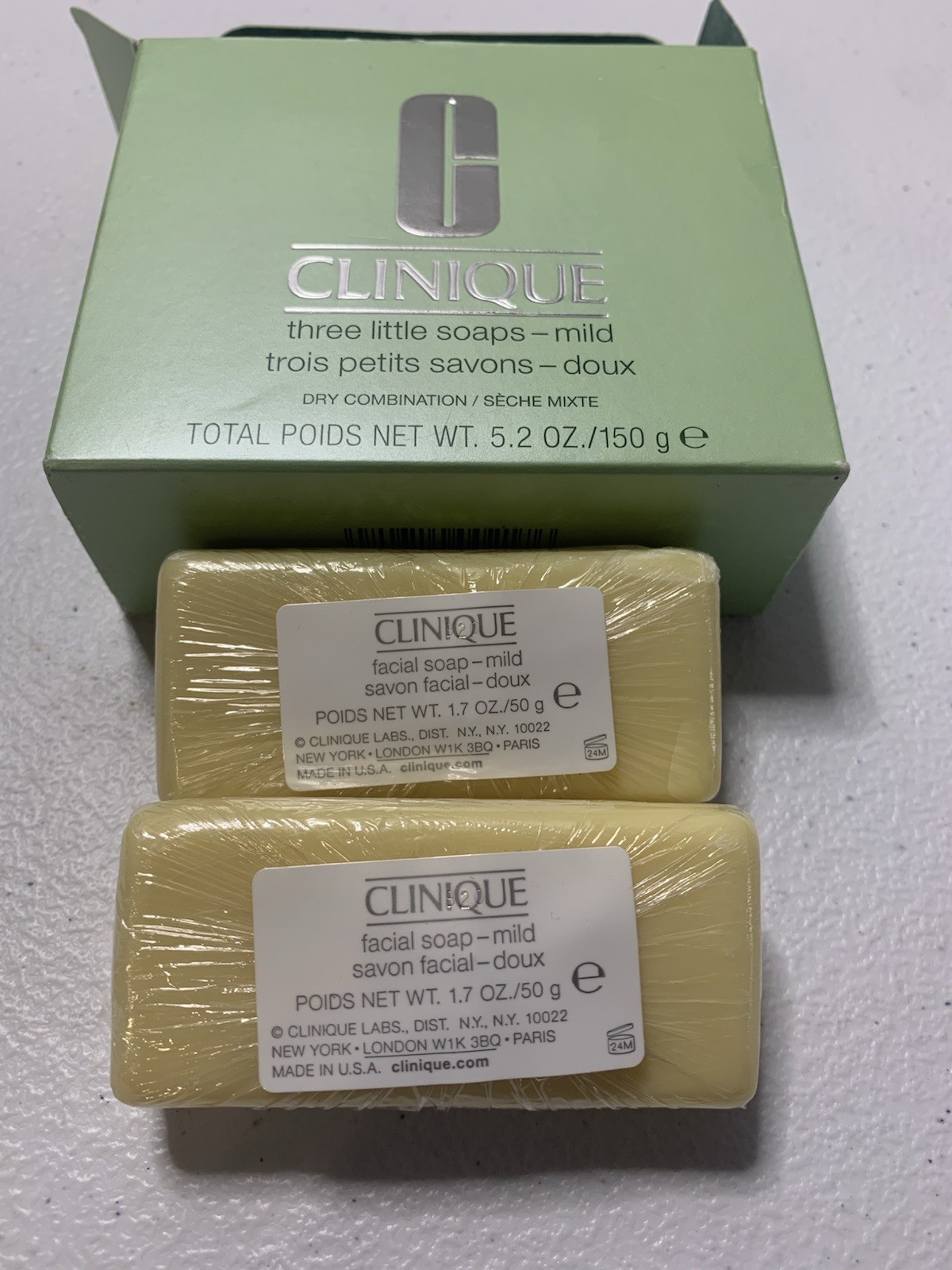 NEW BOXED Clinique 2 Little Bar Soap Mild For Skin Type 2 Dry Combination RARE