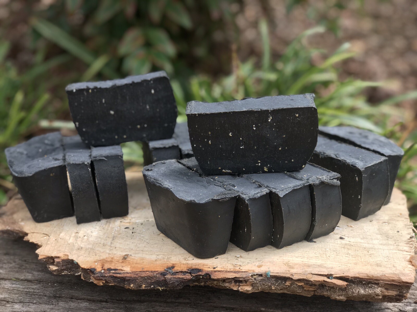Pine Tar Activated Charcoal Soap “7 Bars “ 2 Pound In A Loaf “Has Sand”