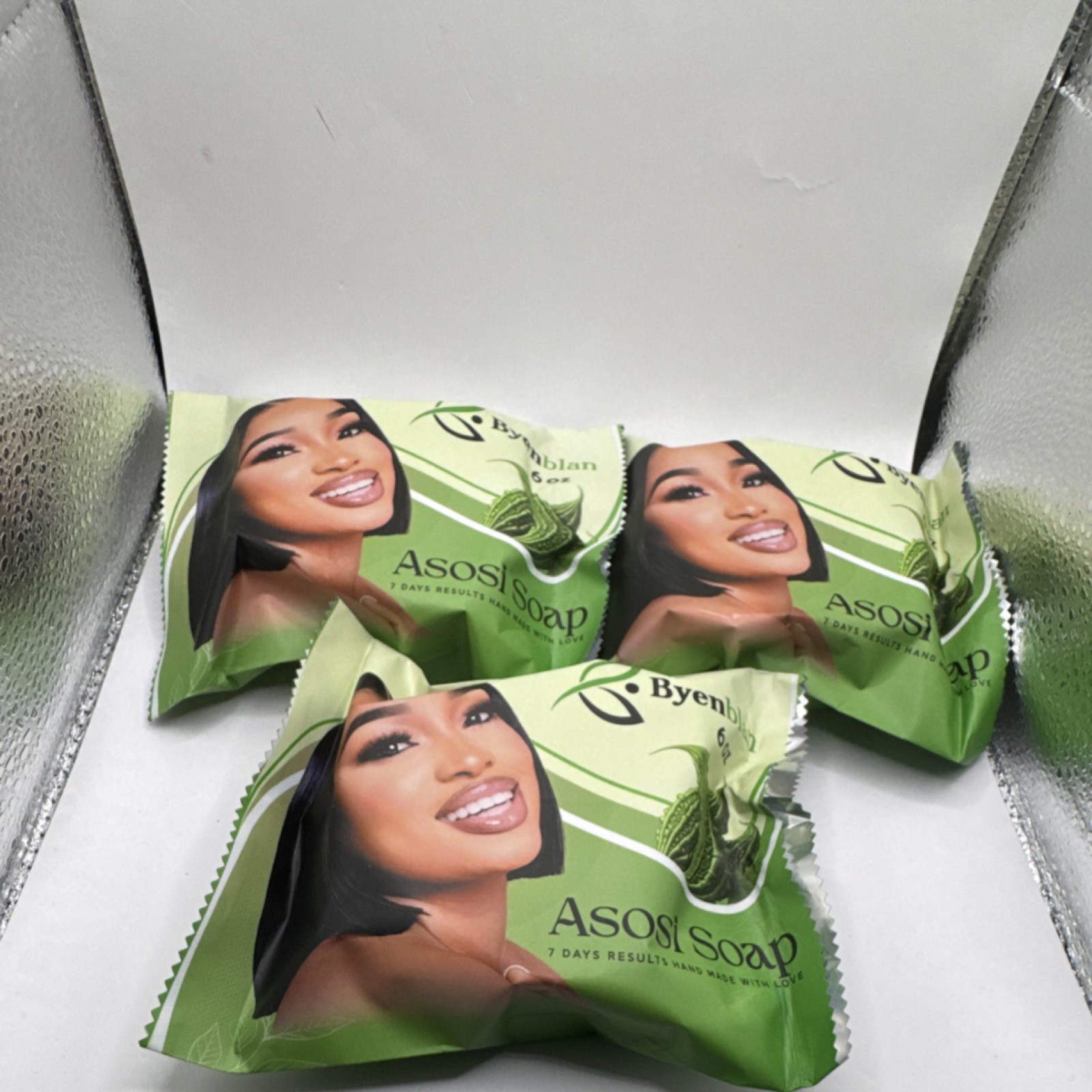 Byenblan Asosi Soap Aloe Vera Handmade Body Bar Soap Multipack 6 oz Green