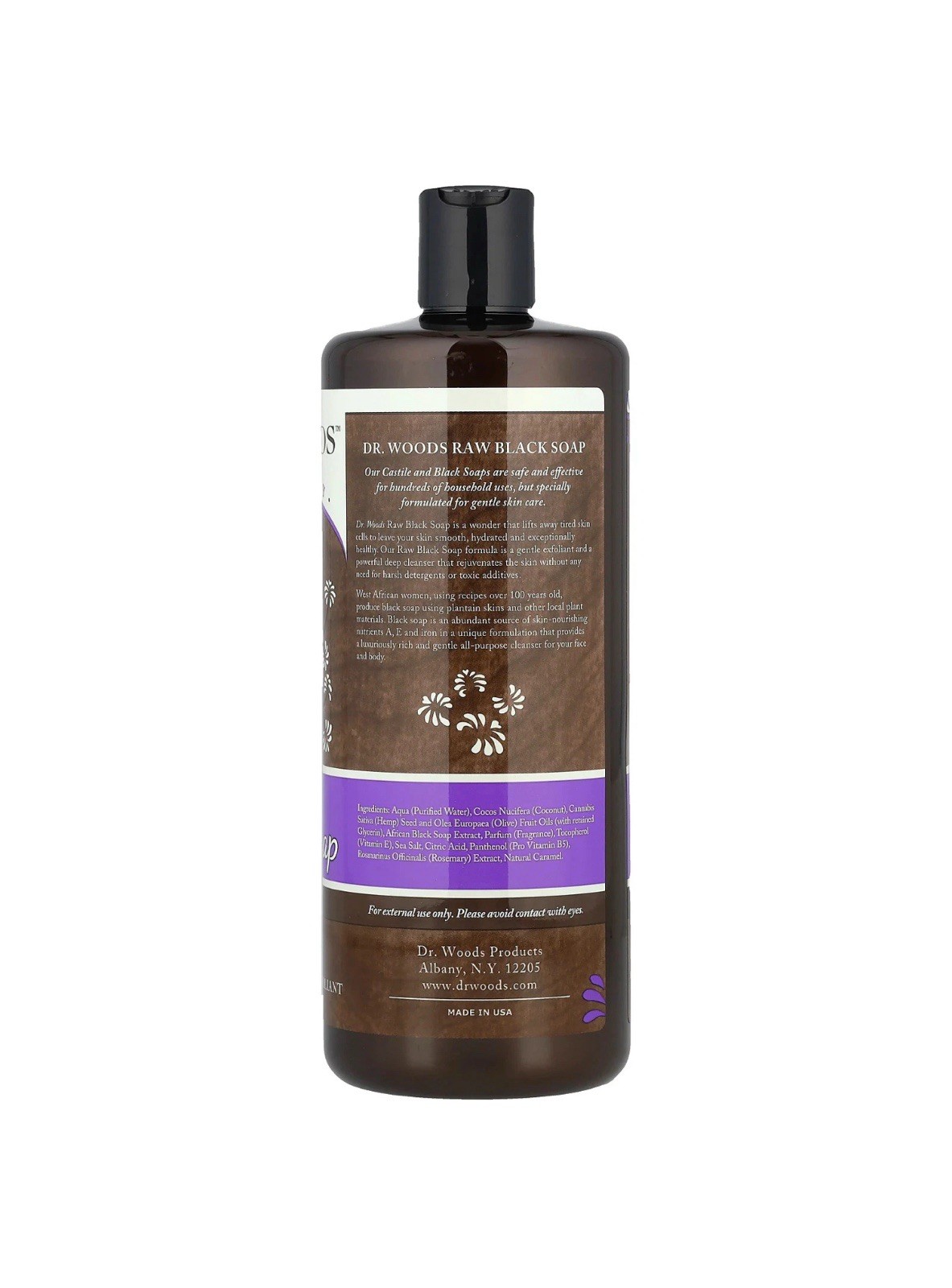 Dr Woods Raw Black Soap Original 32 fl oz 946 ml Cruelty-Free, Gluten-Free,
