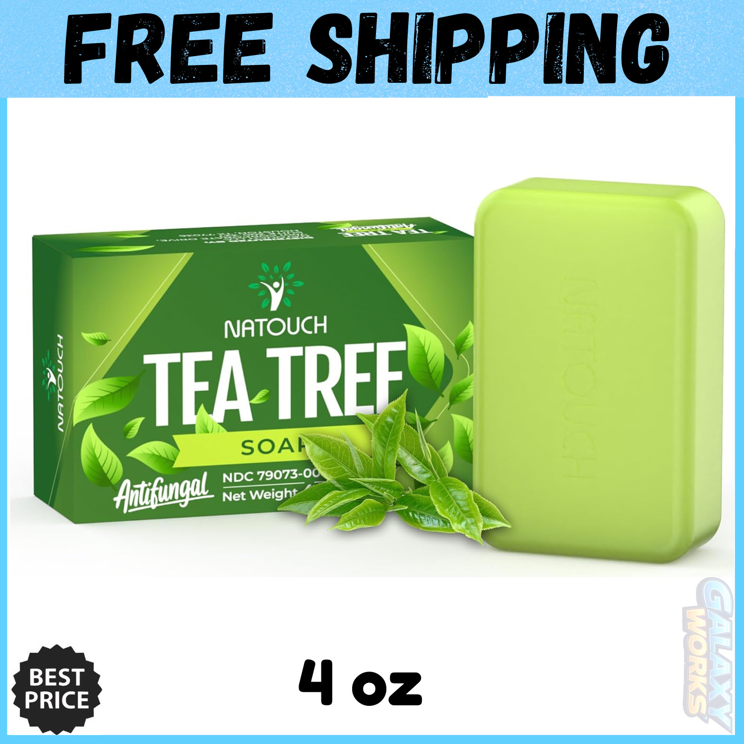 Antifungal Medicated Soap Bar, Athletes Foot Jock Itch Ringworm Yeast Infection