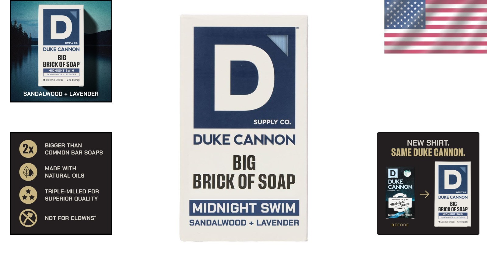 Duke Cannon 10 oz Big Brick Soap – Sandalwood & Lavender, Triple-Milled Luxury