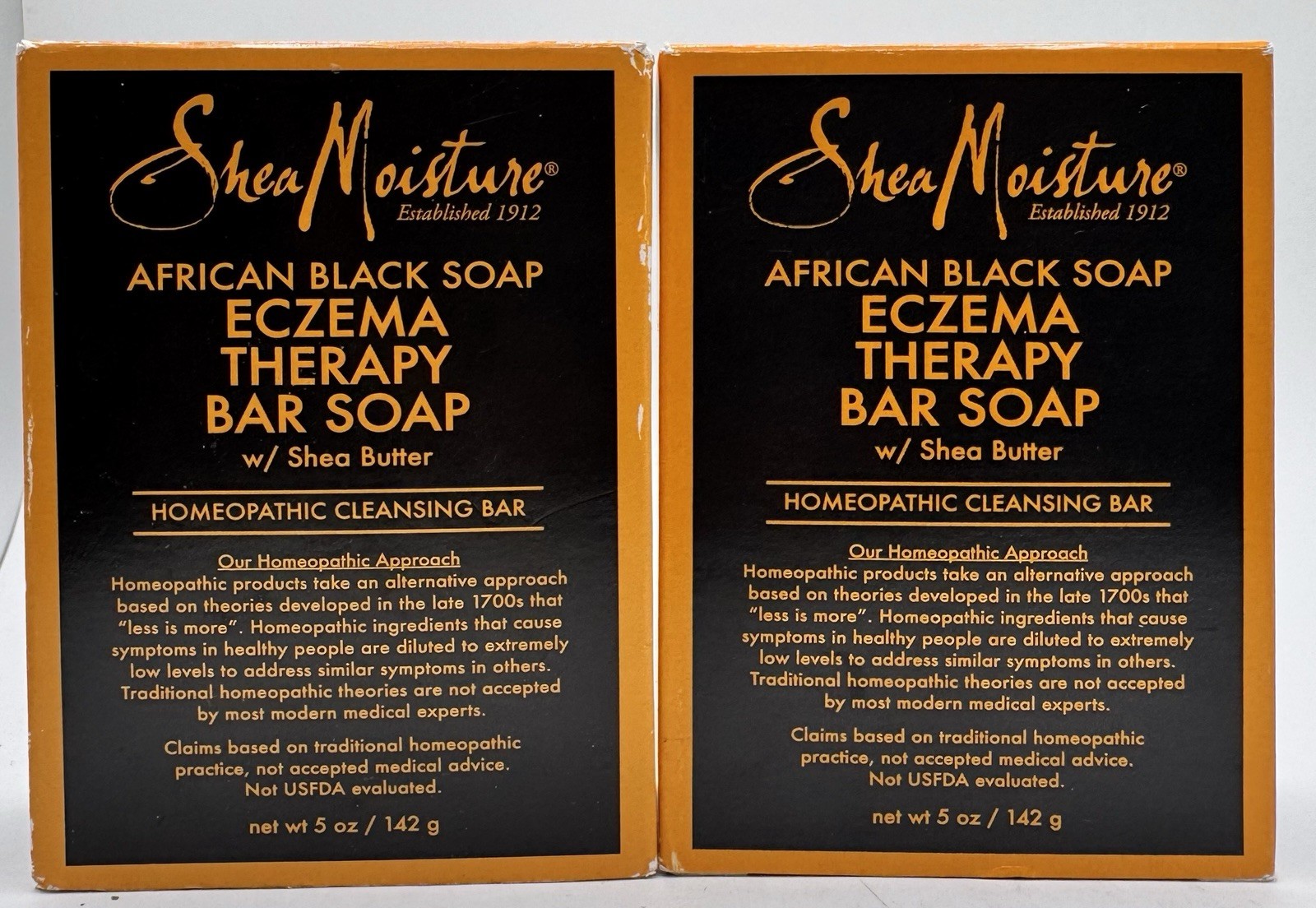 Shea Moisture African Black Soap Eczema Therapy 2 Bar Soap 5 OZ each READ