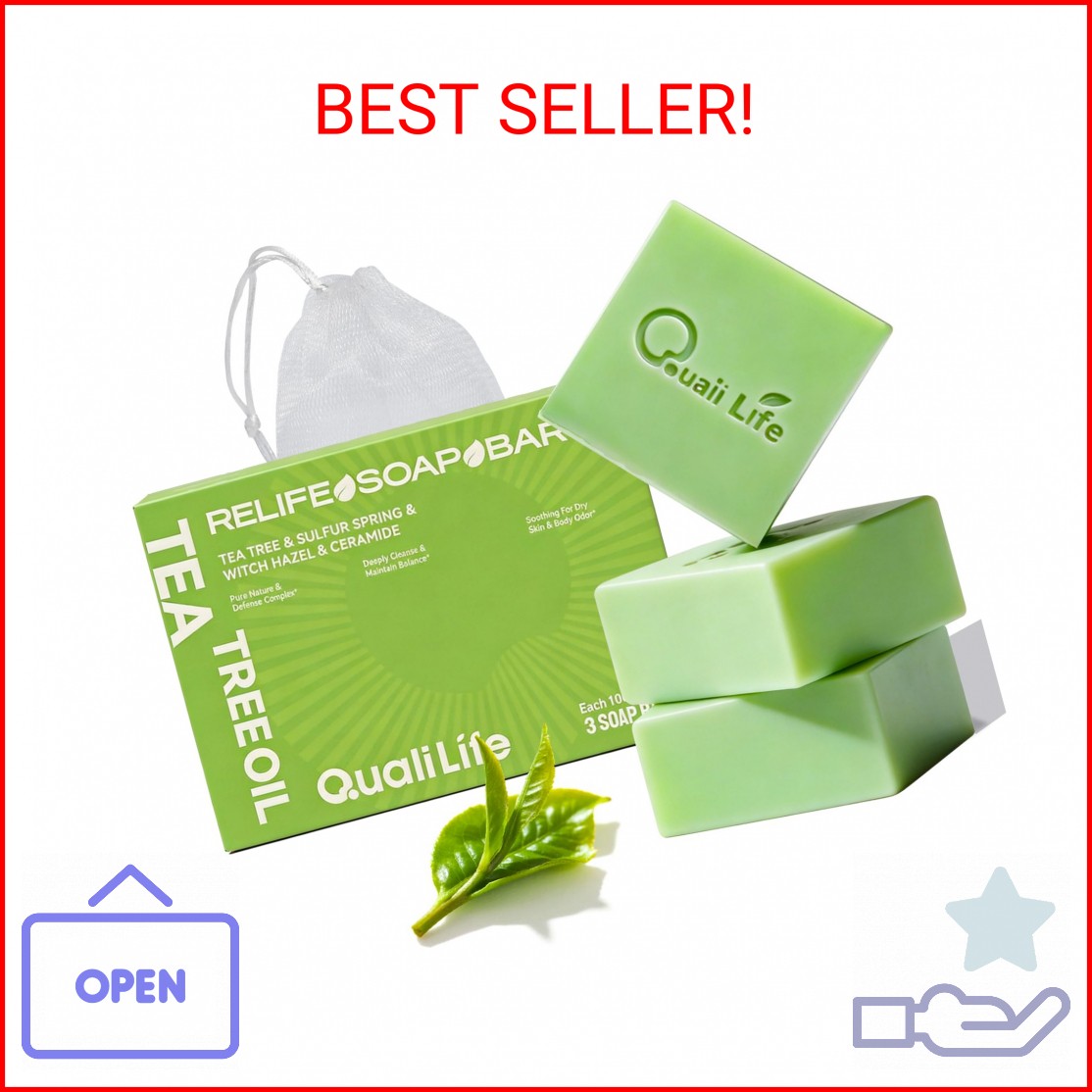 QualiLife Tea Tree Soap For Oil & Itchy Skin, Pack of 3