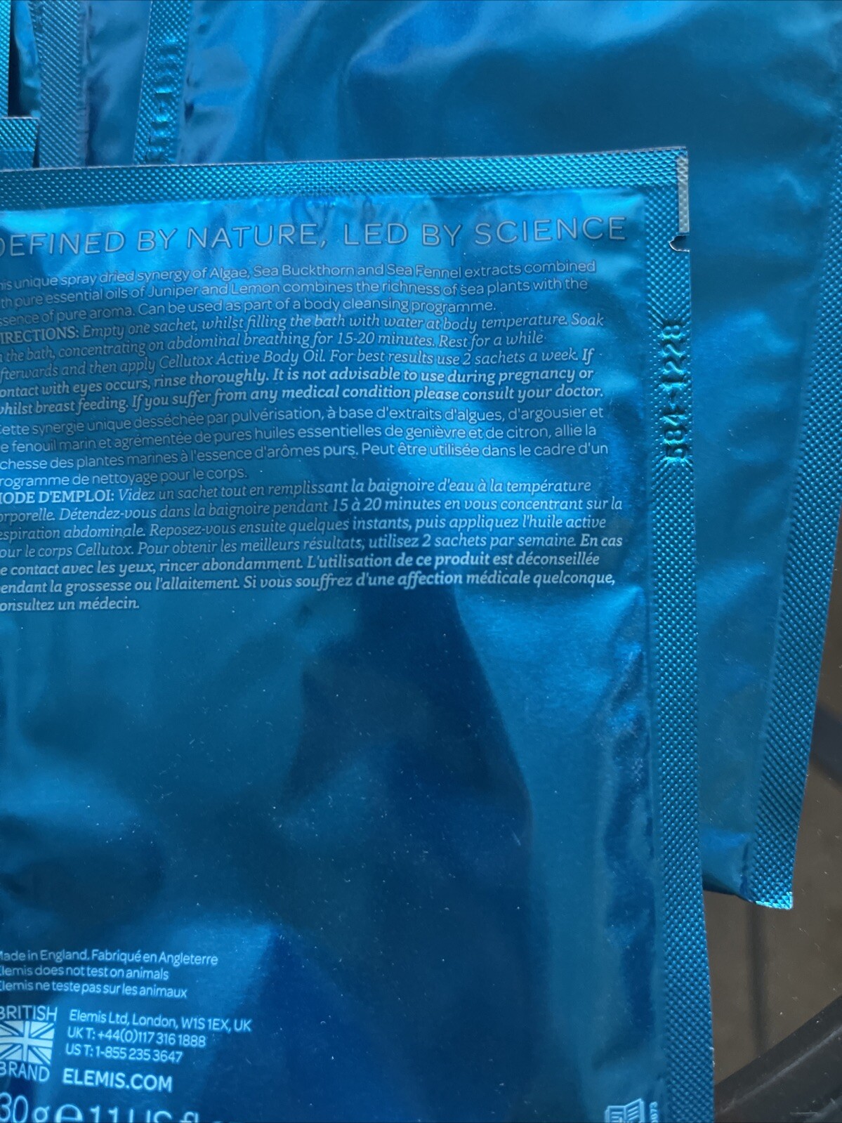 ELEMIS CELLUTOX HERBAL BATH SYNERGY 300G E 10.6 OZ. 15 SACHETS
