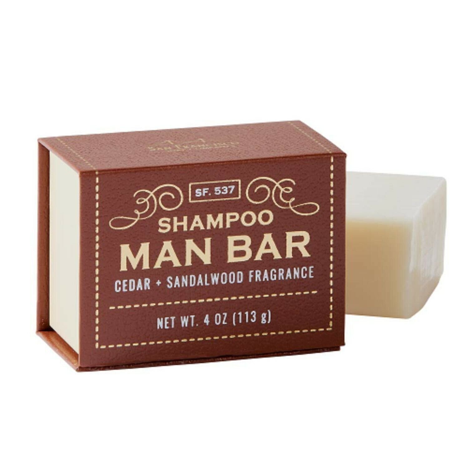 San Francisco Soap Company Man Bar Shampoo Bar 4 Ounce (Cedar + Sandalwood)