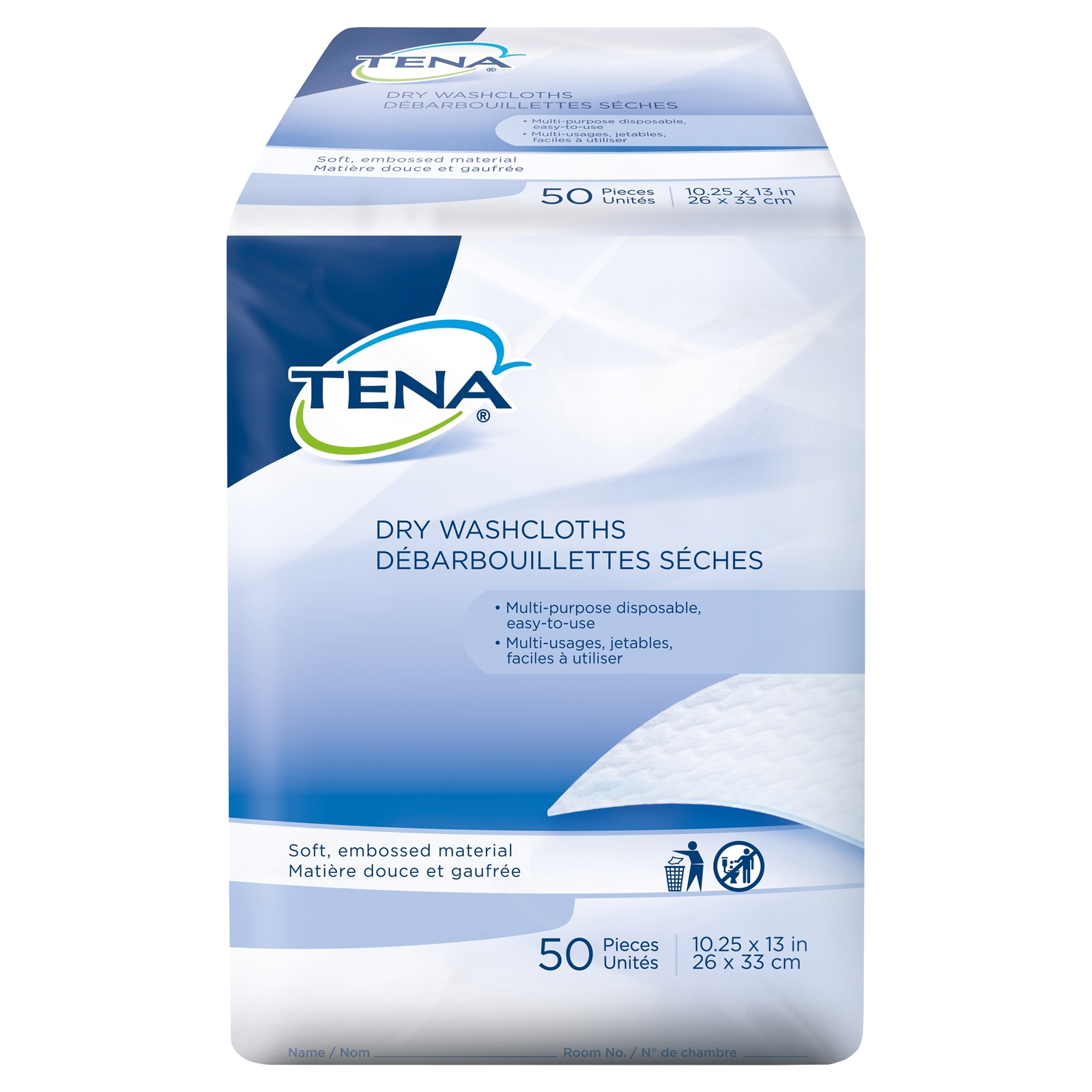 TENA ProSkin Dry Adult Wipe or Washcloth 10-1/4 X 13 Inch 74499 1 Pack 50 Wipes