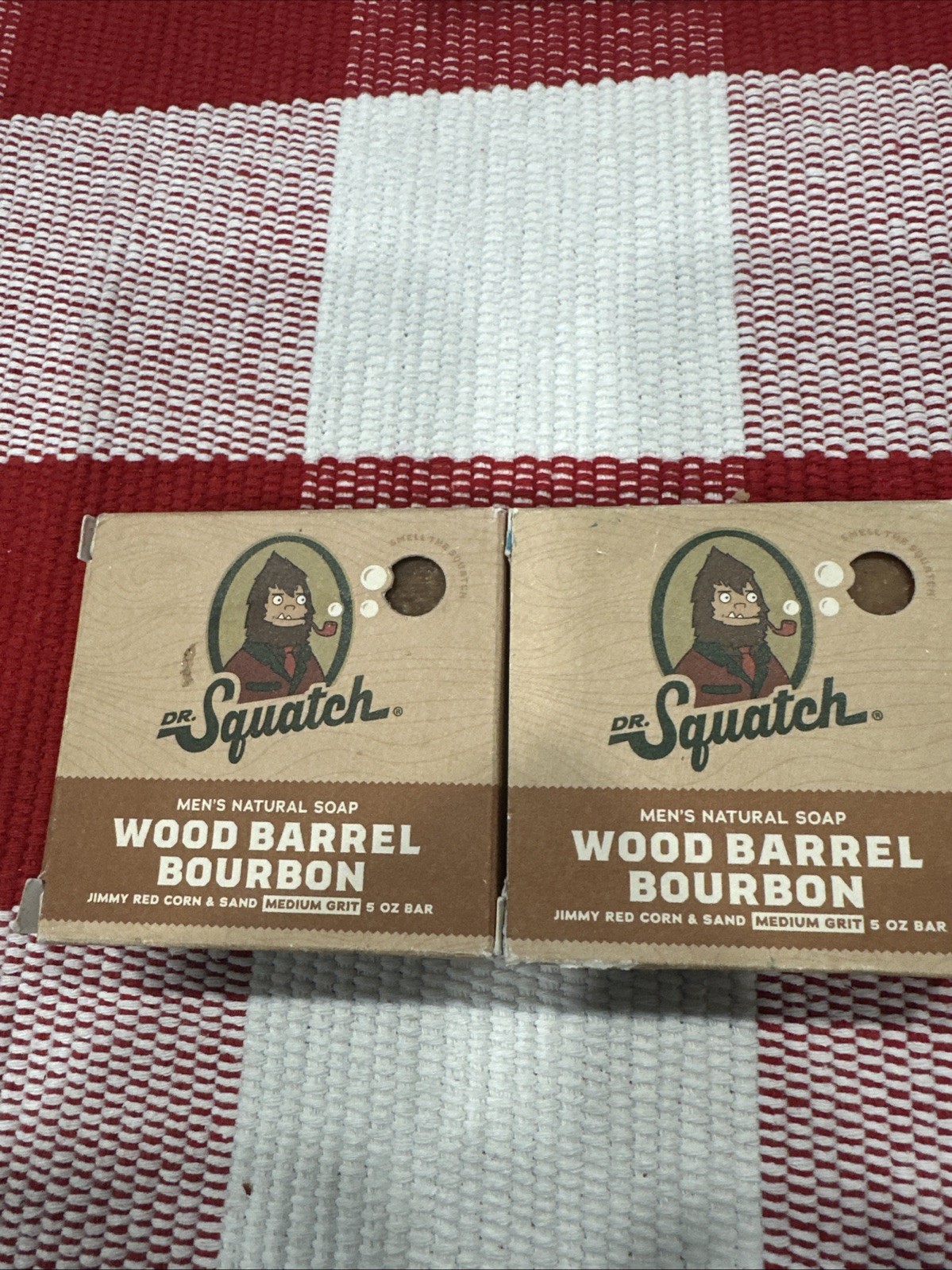 Lot 2 DR. SQUATCH MEN’S NATURAL SOAP WOOD BARREL BOURBON 5 OZ BAR BRAND NEW