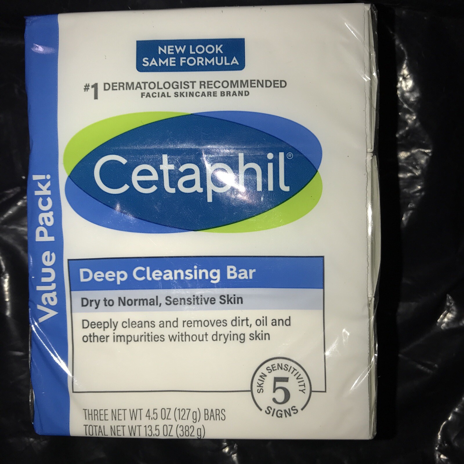 3 Bars Value Pack Cetaphil Deep Cleansing Bar Dry To Normal Sensitive Skin 4.5oz