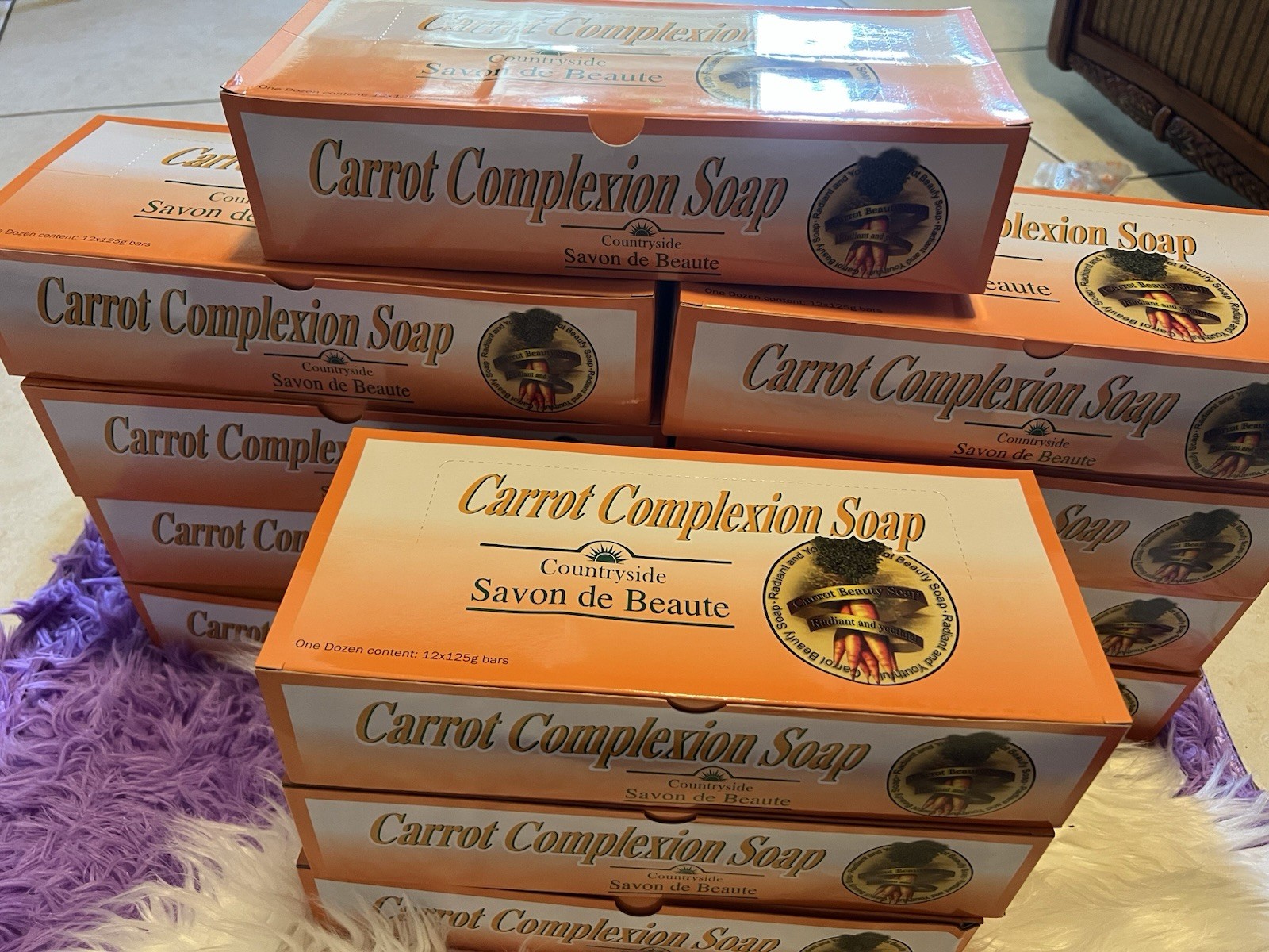 Carrot Complexion Soap 12 Packs | Natural Skin Cleansing Bars