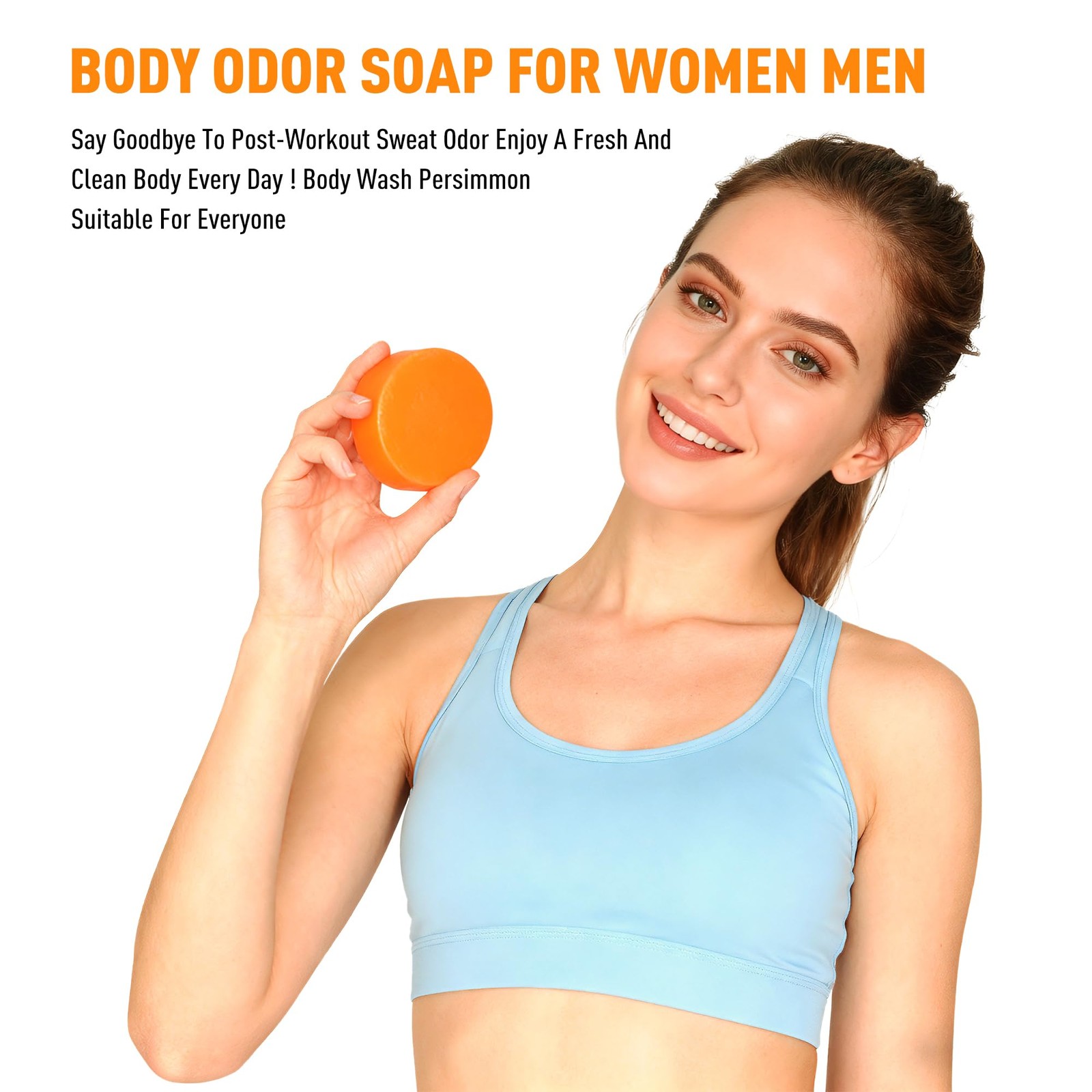 120G Round Persimmon Soap for Body Odor & Old People Smell Eliminator, Natura…