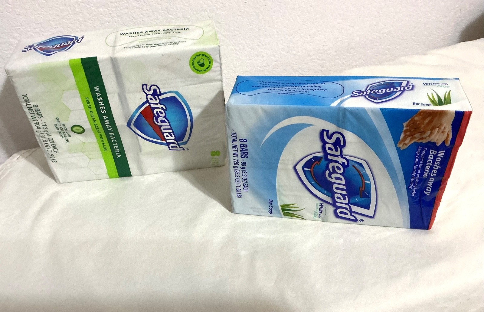 Safeguard Antibacterial 16 Soap Bars Fresh Clean Scent w Aloe Micellar