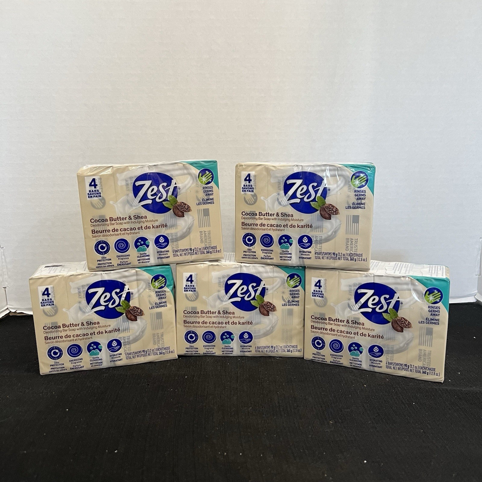 20 Zest 3.2oz Each COCOA BUTTER & SHEA Hydrating & Deodorizing Bar Soap