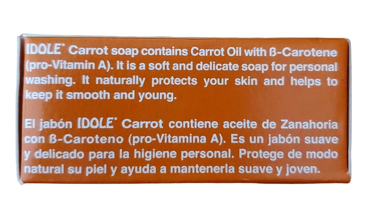 Idole Carrot Soap 3.5 Oz 100g Vitamin B-Carotene Savon Carotte Jabon Zanahoria